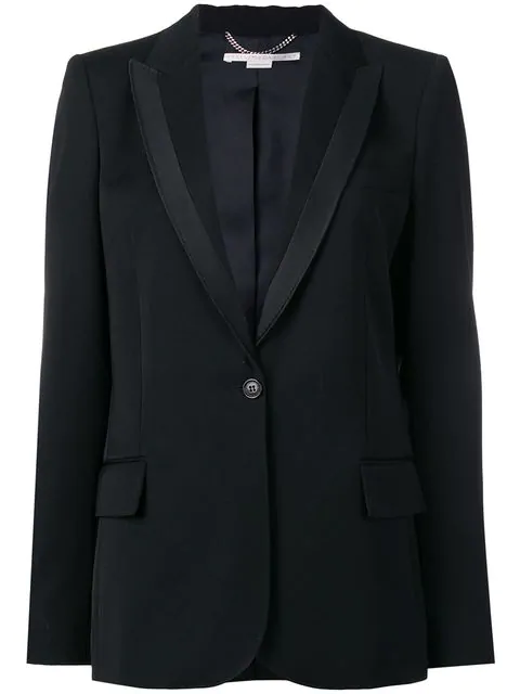 Stella Mccartney Silk Lapel Blazer In Black | ModeSens