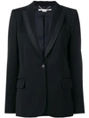 Stella Mccartney Silk Lapel Blazer In Black