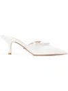 Prada Saffiano Pointed Mules In White