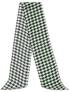 Rixo London Houndstooth Print Scarf In Green