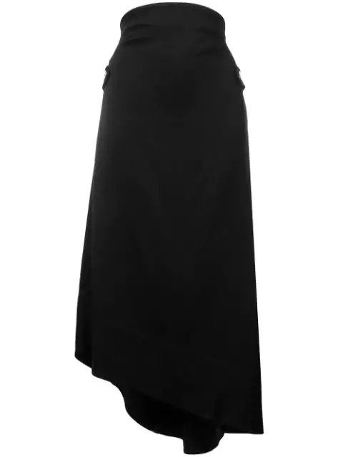 Ellery Asymmetric Midi Skirt In Black | ModeSens