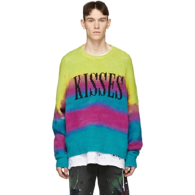 Amiri Oversized Tie-dyed Intarsia Cotton-blend Sweater In Rnb Rainbow