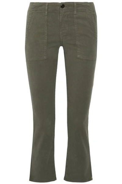 The Great . Woman Twill Kick-flare Pants Army Green