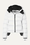 Templa 10k Nano Gloss Hooded Quilted Shell Down Jacket In White