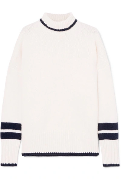 La Ligne Striped Wool And Cashmere-blend Turtleneck Sweater In Cream