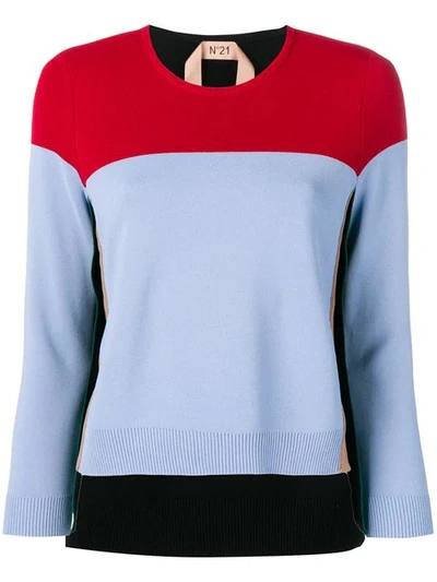 N°21 Colour Block Sweater In Blue