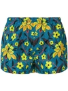 Prada Floral Print Swim Shorts In Blue