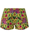 Prada Floral Print Swim Shorts In Yellow