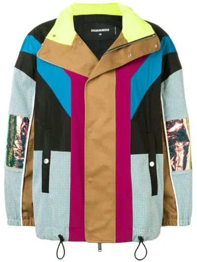Dsquared2 Colour-block Panelled Jacket In Black