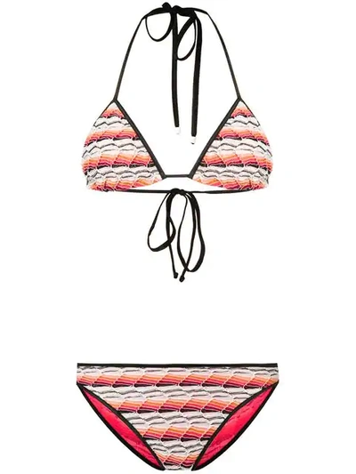 Missoni Fine Knit Bikini Set In Orange