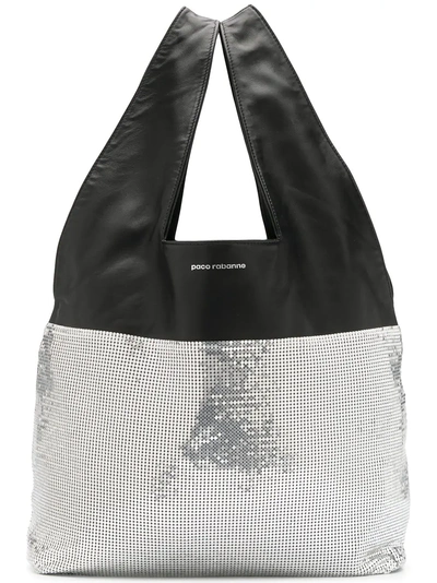 Rabanne Paco  Panelled Chainmail Slouchy Tote - Silver