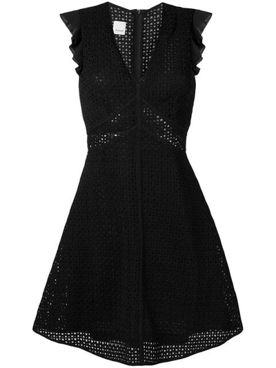 Pinko Embroidered Short Dress In Black