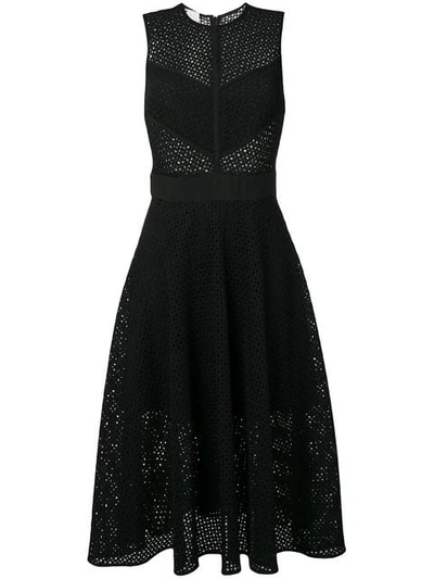 Pinko Embroidered Midi Dress In Black