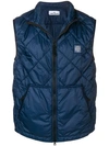 Stone Island Quilted Shell Gilet In Blue