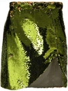 Amen Sequined Mini Skirt In Verde/oro
