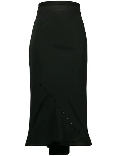 Rick Owens High Rise Pencil Skirt In Black