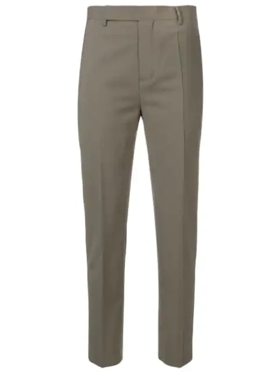 Rick Owens Slim Fit Tailored Trousers In Brown