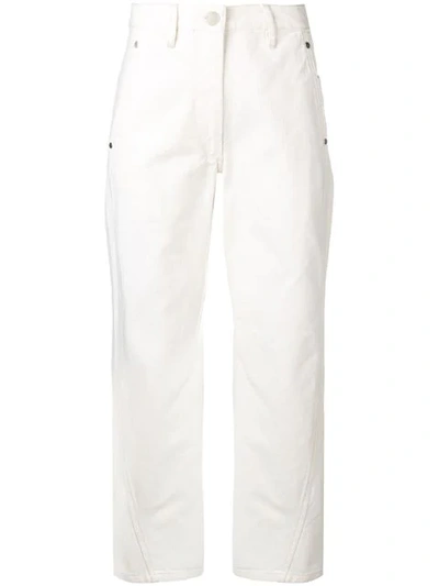 Lemaire Cropped Straight Jeans In White