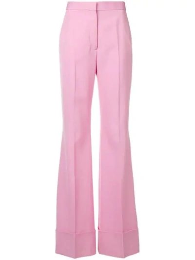 Stella Mccartney High-waisted Flared Trousers In 5860 Tulip Pink