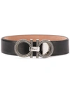 Ferragamo Double Gancio Belt In Black