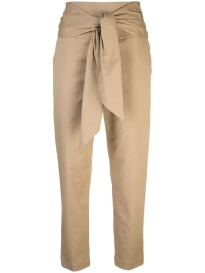 Brunello Cucinelli Belted Straight Trousers In C7302 Twine