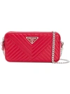 Prada Quilted Crossbody Bag In Red