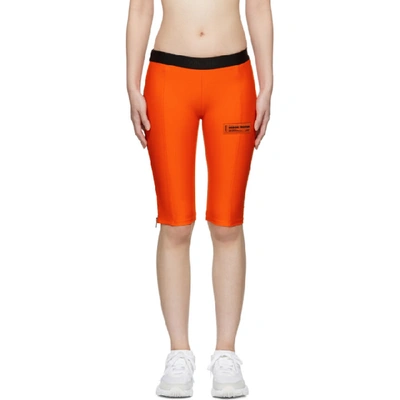 Heron Preston Logo-print Stretch-jersey Shorts In Orange