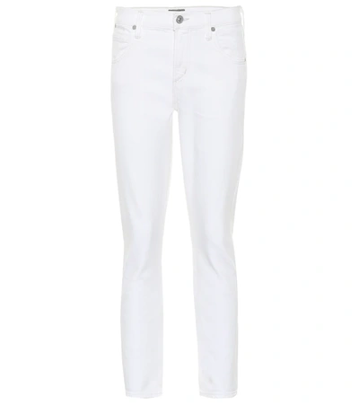 Citizens Of Humanity Elsa Cropped Mid-rise Straight Jeans In White