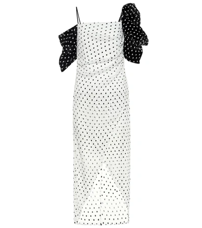 Rejina Pyo Wrap-effect Ruched Polka-dot Seersucker Midi Dress In White