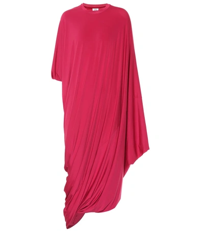 Vetements Asymmetrical Stretch Jersey Dress In Pink