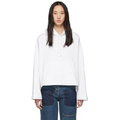 Acne Studios Joghy Embossed Cotton Hoodie In Optic White