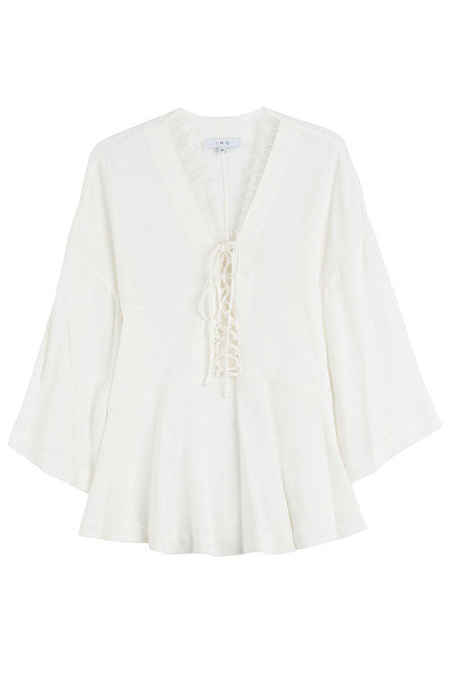 Iro Blouse With Lace-up Front In White | ModeSens