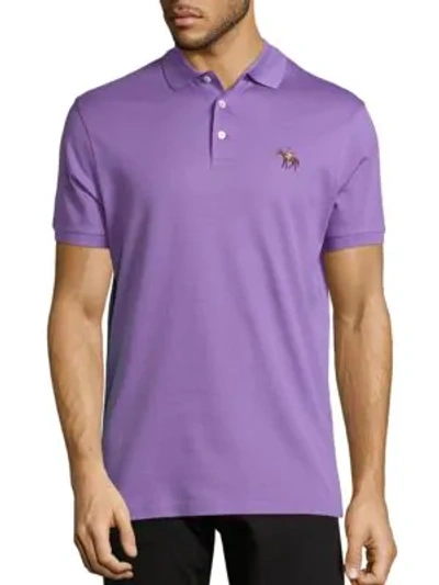 Ralph Lauren Cotton Pique Standing Horse Polo In Lavender