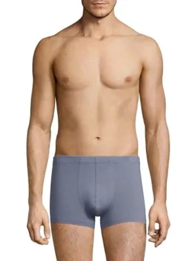 Hanro Men's Cotton Superior Boxer Briefs In Cliff Blue