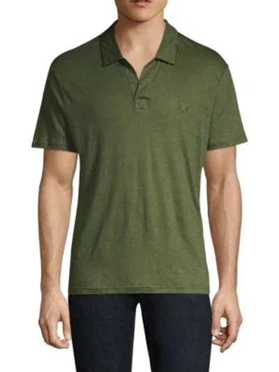 Vilebrequin Linen Jersey Polo In Olive