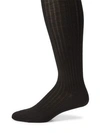 Marcoliani Ribbed Merino Wool Blend Socks In Black