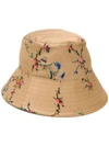 Preen By Thornton Bregazzi Floral Print Bucket Hat In Brown