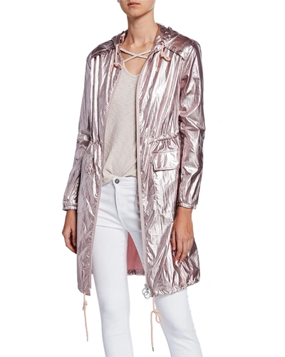 Avec Les Filles Iridescent Anorak In Soft Pink