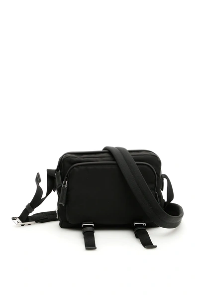 Prada Men's Nylon Crossbody Bag In Black