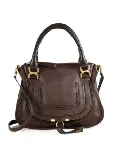 Chloé Medium Marcie Leather Satchel In Brown