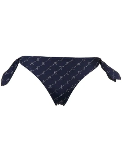 Stella Mccartney Stella Monogram Side-tie Bikini Bottom In Blue