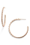 Kendra Scott Veronica Hoop Earrings In Iridescent Crystal/ Rose Gold