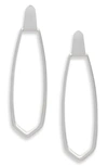 Kendra Scott Patterson Long Door Knocker Earrings In Silver Metal