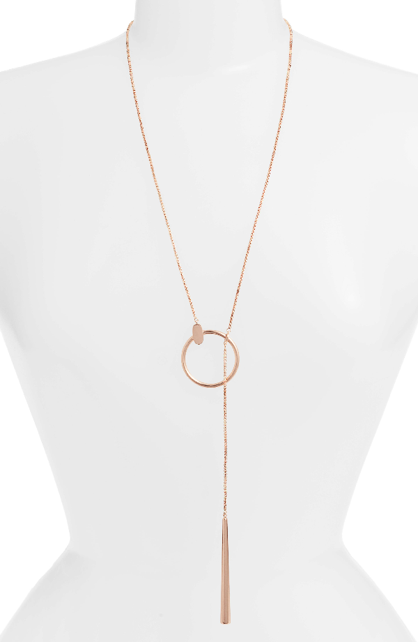 Kendra Scott Tegan Pullthrough Necklace In Rose Gold Metal ModeSens