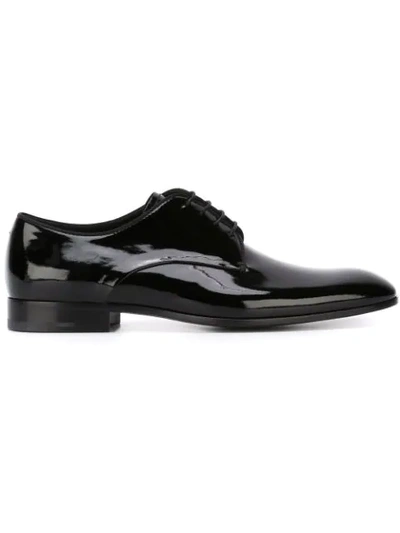 Giorgio Armani Men's Formal Patent Leather Derby Shoes In Black