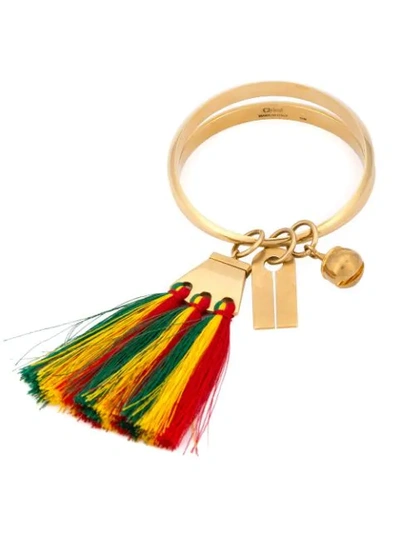 Chloé Janis Fringe Bangle Charm Bracelet In Multicolour