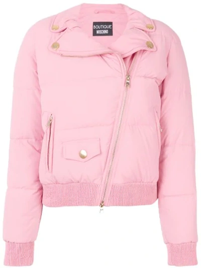 Boutique Moschino Quilted Down Jacket In Pink