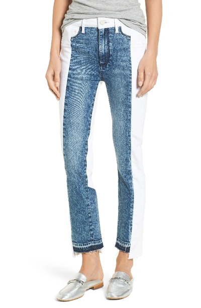 Paige Hoxton Straight Ankle Patchwork Jeans In Agnes