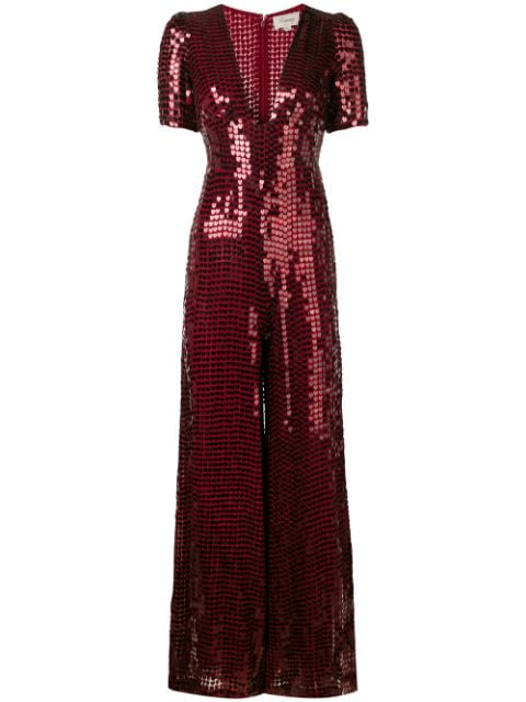 red crepe jumpsuit