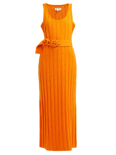 Mara Hoffman Harlow Ribbed Cotton Midi Dress In Orange